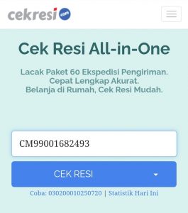 Salin nomor resi yang diberikan pihak pengirim paket atau penjual e-commerce/marketplace.